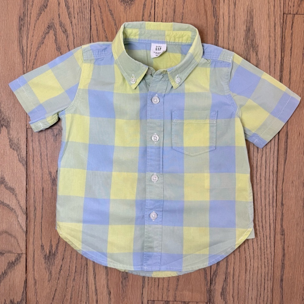 GAP Kids Toddler Plaid Short Sleeve Shirt Size 18-24 Months